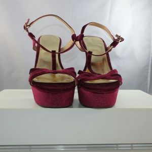 *SOLD* Forever 21 Burgundy Velvet Platform Heels